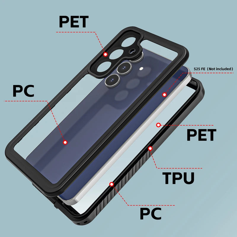 Étui étanche de Haute Qualité,Protection d'objectif robuste et durable entièrement scellé IP68 coque de téléphone étanche S26/s25/S25egde Ultra S23 S24 série