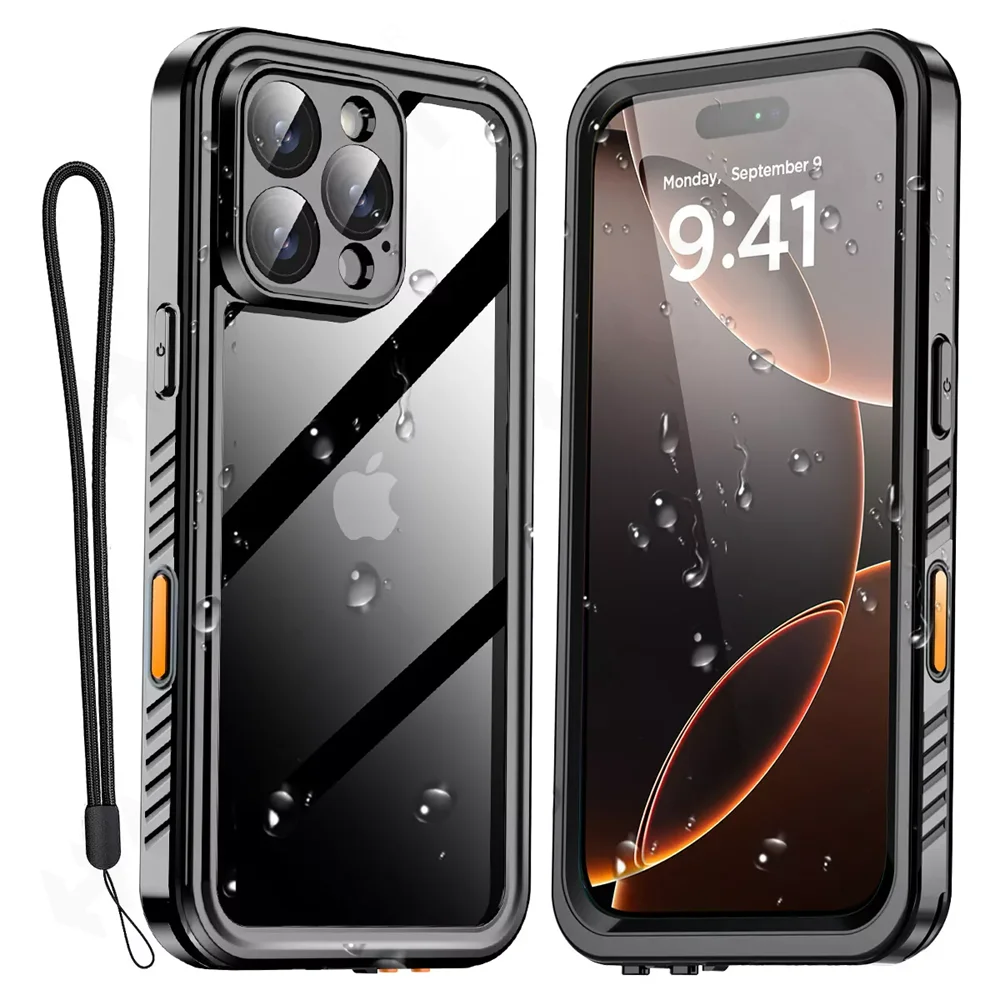 Étui étanche IP68 pour iPhone 17 16 15 14 13 12 11 Pro Max XR XS Plus, couverture sous-marine de luxe en métal et aluminium pour téléphone de natation